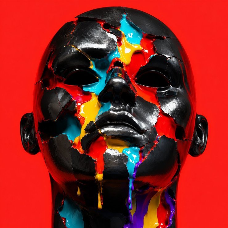 Cracked black head bleeding bright color